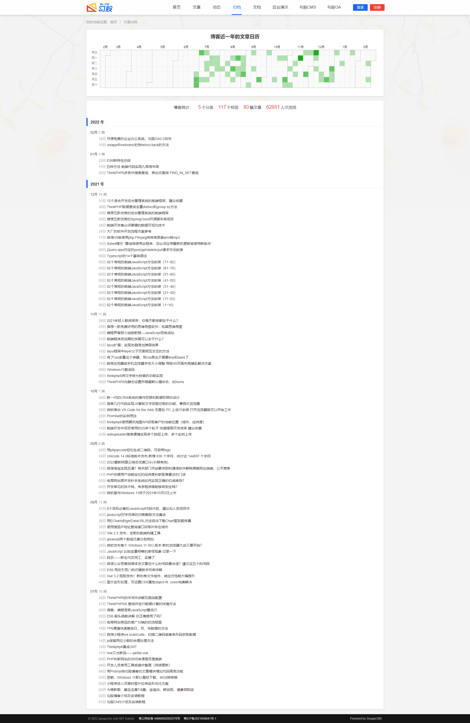 开源程序推荐：勾股BLOG——基于ThinkPHP 6 + Layui MySQL的简单实用博客系统  第4张