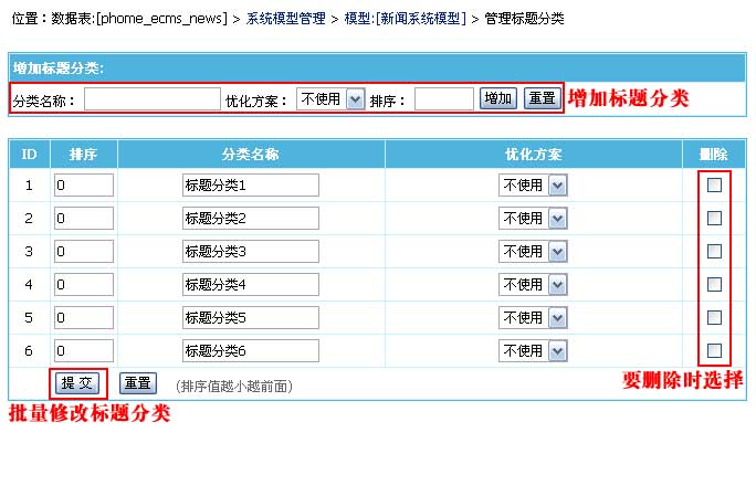 帝国网站管理系统(EmpireCMS)帝国cms标题管理教程  第4张