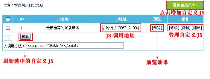 帝国网站管理系统(EmpireCMS)帝国cms自定义JS教程  第3张